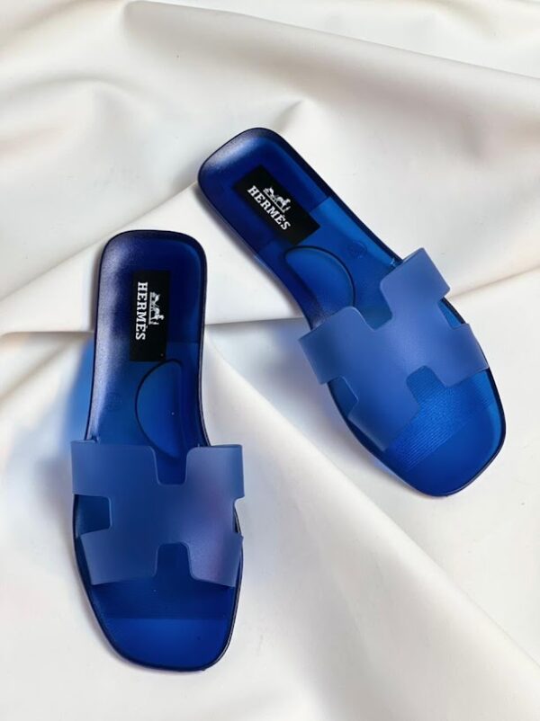 Blue Hermes Slippers