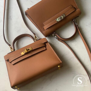 Hermes Mini Kelly Handbag in Brown