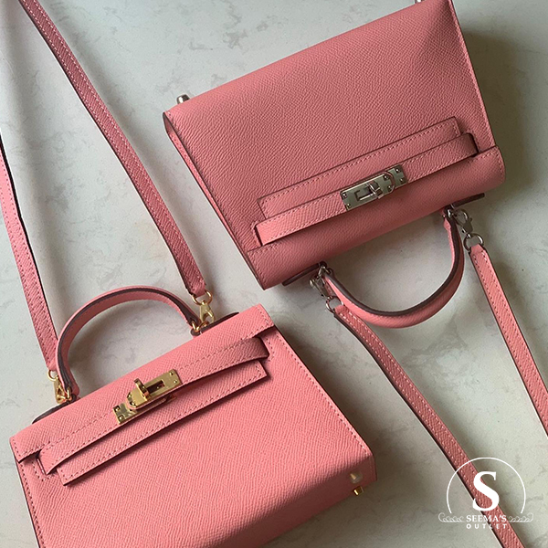 Hermes Mini Kelly Handbag in Pink