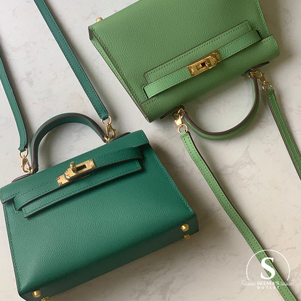 Hermes Mini Kelly Handbag in Green