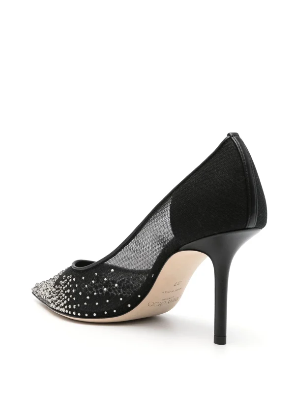 Jimmy Choo Love Crystal Embellished Pumps Black 85mm - Image 2
