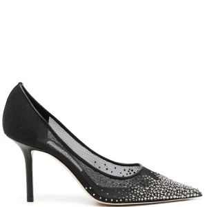 Jimmy Choo Love Crystal Embellished Pumps Black 85mm