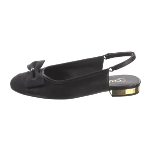 Chanel Interlocking CC Slingback Flats Black