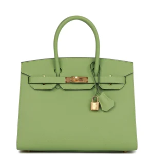 Hermès Birkin Sellier 30 Vert Criquet Epsom (Gold HW)