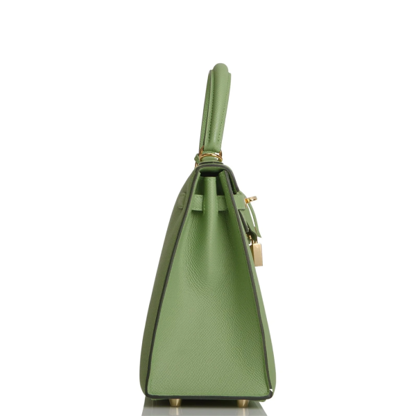 Birkin Sellier 30 Vert Criquet Epsom Gold Plated Y Stamp - Image 3